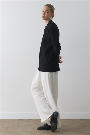 FERMUARLI UZUN TRİKO HIRKA SİYAH