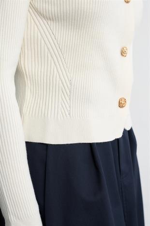 FİTİL DOKULU TRİKO HIRKA EKRU