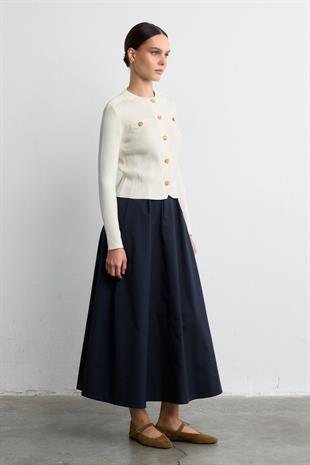 FİTİL DOKULU TRİKO HIRKA EKRU