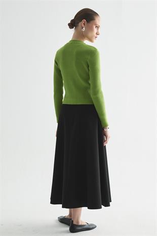 FİTİL DOKULU TRİKO HIRKA YEŞİL