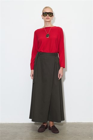 Gabardin Pantolon Etek Koyu Gri