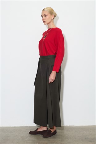 Gabardin Pantolon Etek Koyu Gri