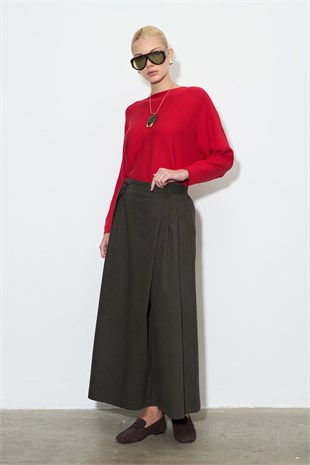 Gabardin Pantolon Etek Koyu Gri