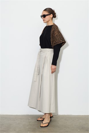 Gabardin Pantolon Etek Taş