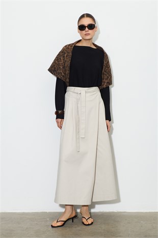 Gabardin Pantolon Etek Taş