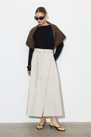 Gabardin Pantolon Etek Taş