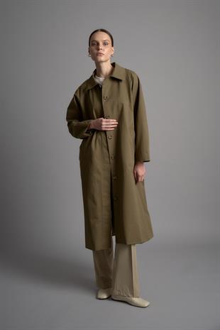 HERITAGE MAXI TRENÇKOT HAKİ