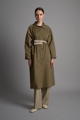 HERITAGE MAXI TRENÇKOT HAKİ