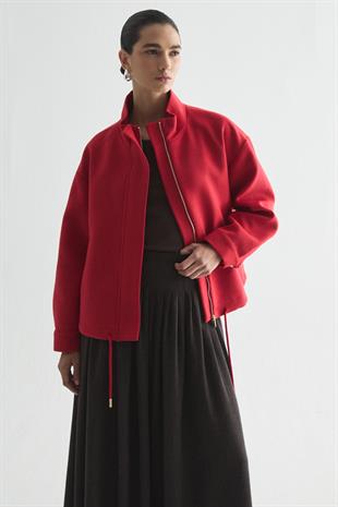 KAŞE BOMBER KABAN KIRMIZI