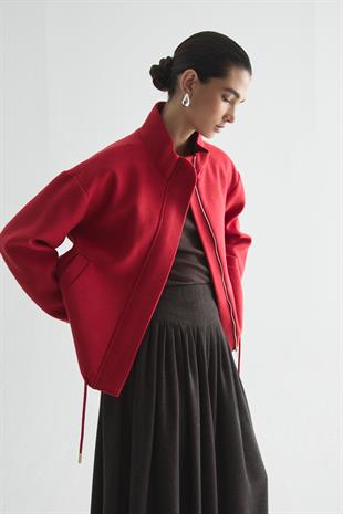 KAŞE BOMBER KABAN KIRMIZI