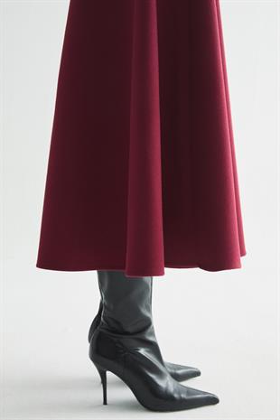 KAŞE KLOŞ ETEK BORDO