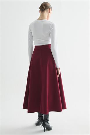 KAŞE KLOŞ ETEK BORDO