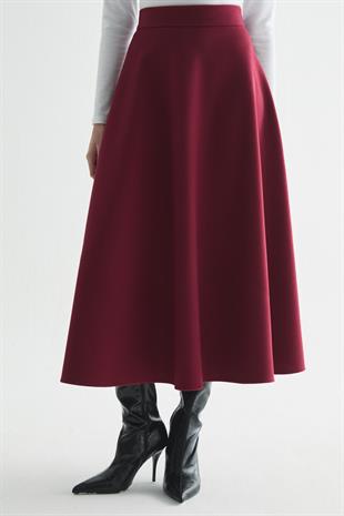 KAŞE KLOŞ ETEK BORDO