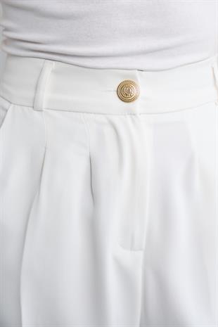 KREP PALAZZO PANTOLON BEYAZ