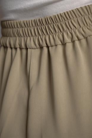 KREP PALAZZO PANTOLON NUDE