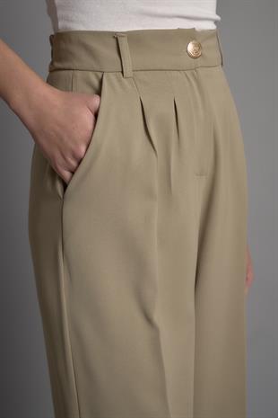 KREP PALAZZO PANTOLON NUDE