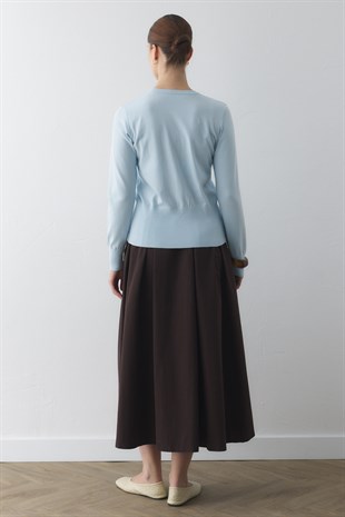 MERSERİZE BELİ OTURTMALI HIRKA BEBE MAVİSİ