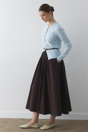 MERSERİZE BELİ OTURTMALI HIRKA BEBE MAVİSİ