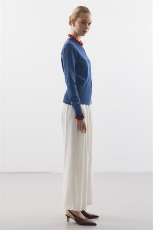 MERSERİZE BELİ OTURTMALI HIRKA İNDİGO