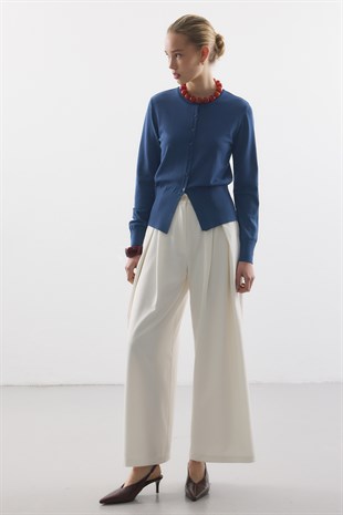 MERSERİZE BELİ OTURTMALI HIRKA İNDİGO