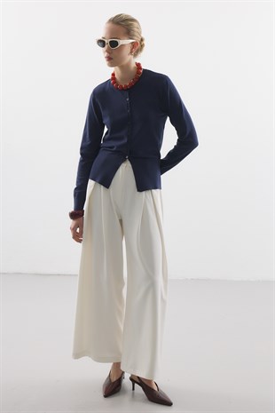 MERSERİZE BELİ OTURTMALI HIRKA LACİVERT