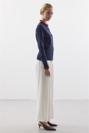 MERSERİZE BELİ OTURTMALI HIRKA LACİVERT