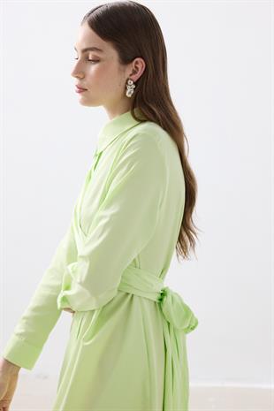 ORCHID POPLİN ELBİSE LIME