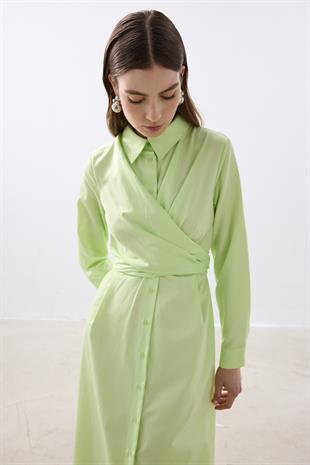 ORCHID POPLİN ELBİSE LIME