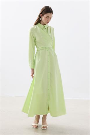 ORCHID POPLİN ELBİSE LIME