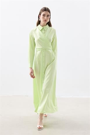 ORCHID POPLİN ELBİSE LIME
