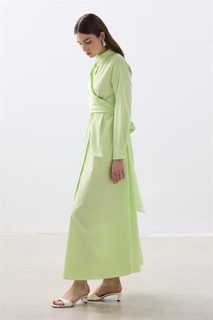ORCHID POPLİN ELBİSE LIME