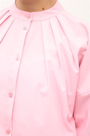 ORGANİK PAMUK HAKİM YAKA GÖMLEK PEMBE