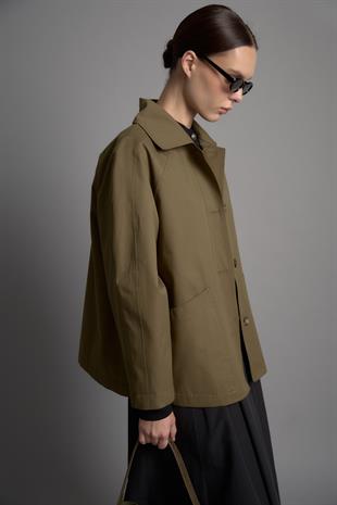 OVERSIDE SHORT TRENÇKOT HAKİ