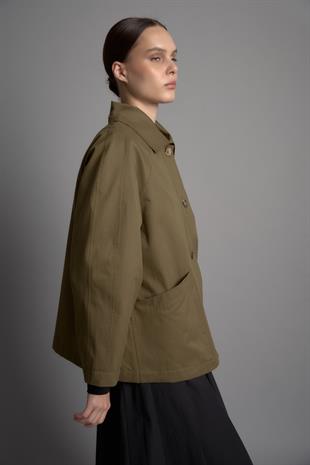 OVERSIDE SHORT TRENÇKOT HAKİ