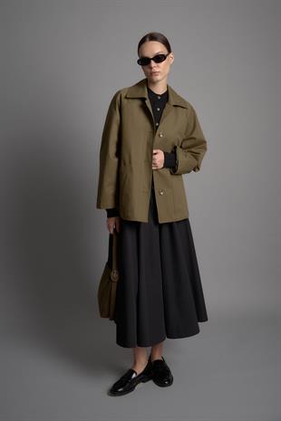 OVERSIDE SHORT TRENÇKOT HAKİ