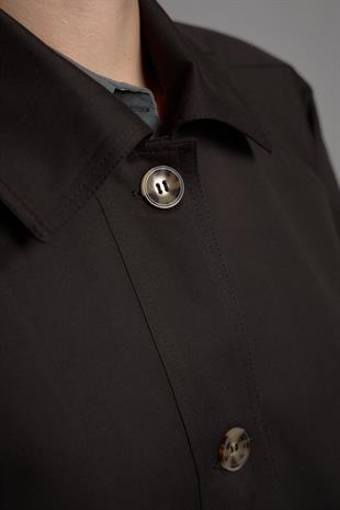 OVERSIDE SHORT TRENÇKOT SİYAH