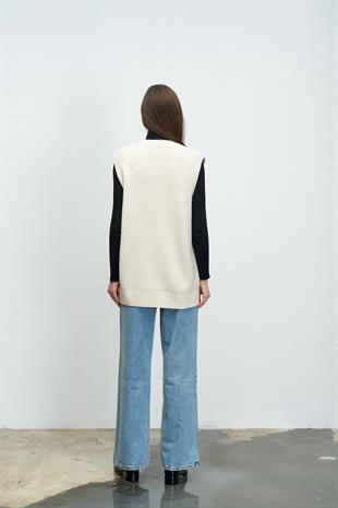 OVERSIZE TRİKO SÜVETER BEJ