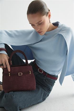 PELERİNLİ TRİKO BLUZ BEBE MAVİSİ