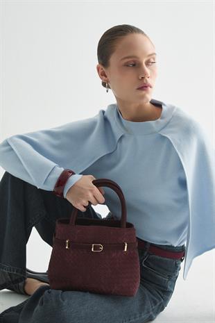 PELERİNLİ TRİKO BLUZ BEBE MAVİSİ