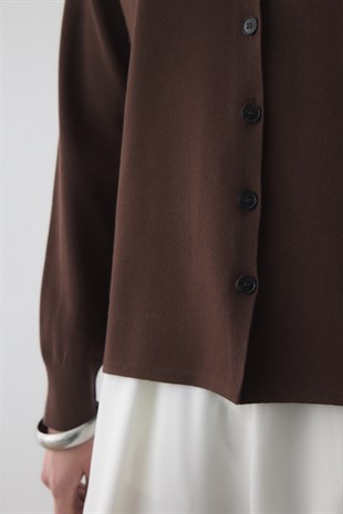 POLO YAKA MERSERİZE CEKET ACI KAHVE