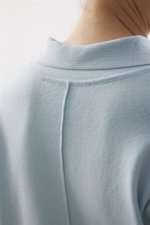 POLO YAKA MERSERİZE CEKET BEBE MAVİSİ