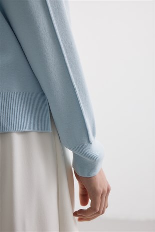 POLO YAKA MERSERİZE CEKET BEBE MAVİSİ