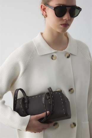 REGLAN KOLLU ÇELİK ÖRME CEKET EKRU