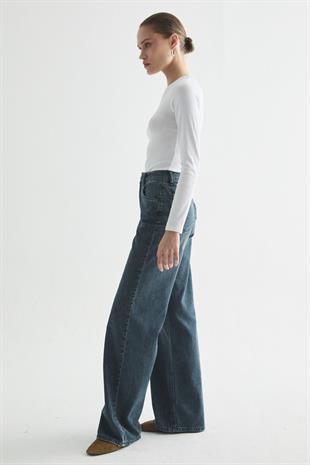 RELAXED KESİM WIDE LEG JEAN İNDİGO