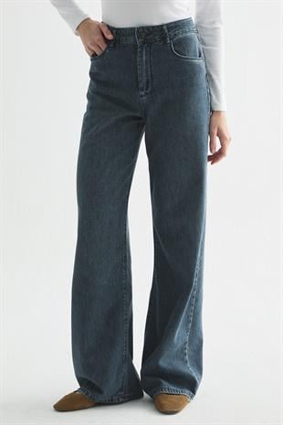 RELAXED KESİM WIDE LEG JEAN İNDİGO