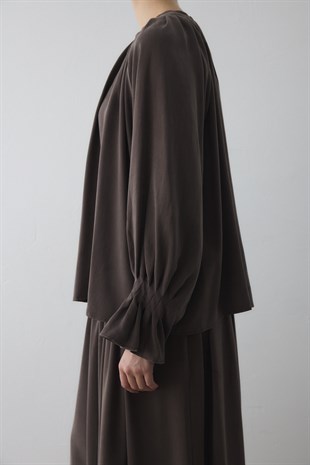 SIK PİLELİ SİLK TOUCH GÖMLEK ACI KAHVE