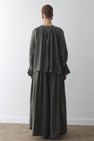 SIK PİLELİ SİLK TOUCH GÖMLEK HAKİ