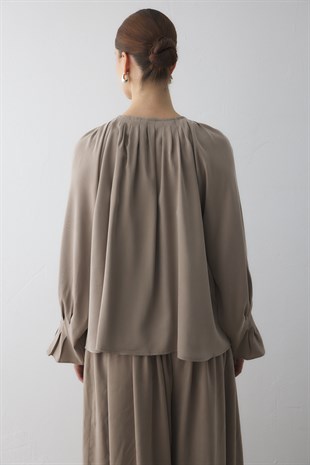 SIK PİLELİ SİLK TOUCH GÖMLEK VİZON