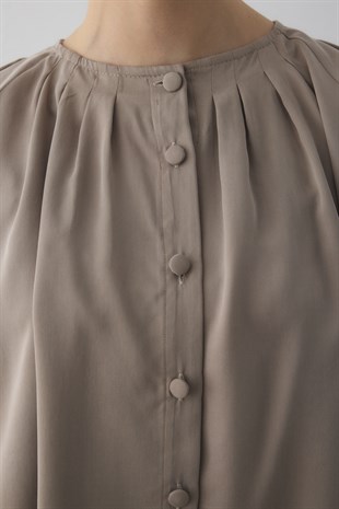 SIK PİLELİ SİLK TOUCH GÖMLEK VİZON