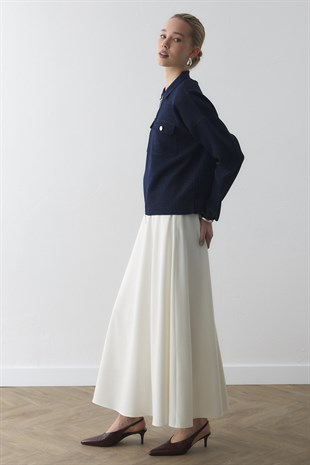 SİM EFEKTLİ ÖRME CEKET LACİVERT